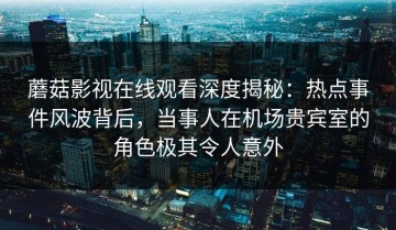 蘑菇影视在线观看深度揭秘：热点事件风波背后，当事人在机场贵宾室的角色极其令人意外