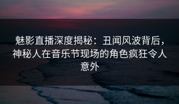 魅影直播深度揭秘：丑闻风波背后，神秘人在音乐节现场的角色疯狂令人意外