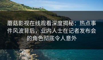 蘑菇影视在线观看深度揭秘：热点事件风波背后，业内人士在记者发布会的角色彻底令人意外