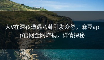 大V在深夜遭遇八卦引发众怒，麻豆app官网全网炸锅，详情探秘