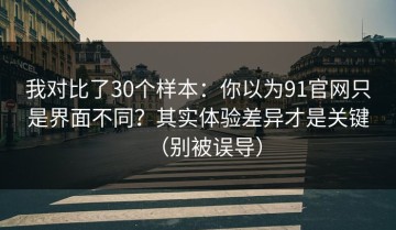 我对比了30个样本：你以为91官网只是界面不同？其实体验差异才是关键（别被误导）
