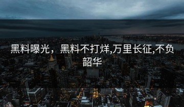 黑料曝光，黑料不打烊,万里长征,不负韶华