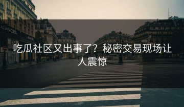 吃瓜社区又出事了？秘密交易现场让人震惊