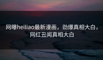 网曝heiliao最新漫画，劲爆真相大白，网红丑闻真相大白