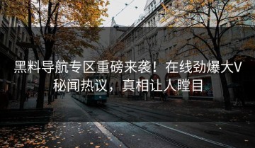 黑料导航专区重磅来袭！在线劲爆大V秘闻热议，真相让人瞠目