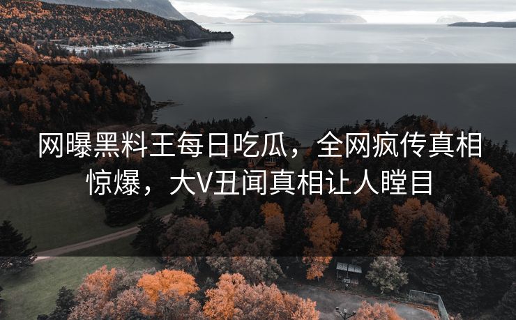 网曝黑料王每日吃瓜，全网疯传真相惊爆，大V丑闻真相让人瞠目