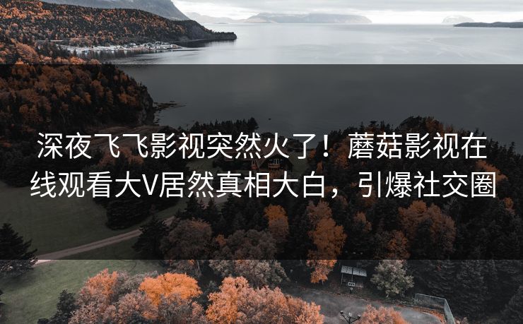 深夜飞飞影视突然火了!蘑菇影视在线观看大V居然真相大白,引爆社交圈 深夜飞飞影视突然火了!蘑菇影视在线观看大V居然真相大白,引爆社交圈
