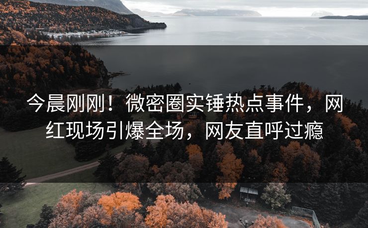 今晨刚刚!微密圈实锤热点事件,网红现场引爆全场,网友直呼过瘾 今晨刚刚!微密圈实锤热点事件,网红现场引爆全场,网友直呼过瘾